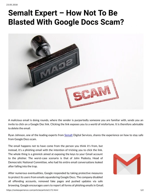 Semalt Expert – How Not To Be Blasted With Google Docs Scam?