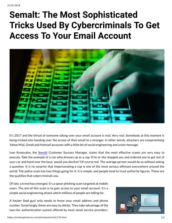 Semalt: The Most Sophisticated Tricks Used By Cybercriminals To Get Access To Your Email Account