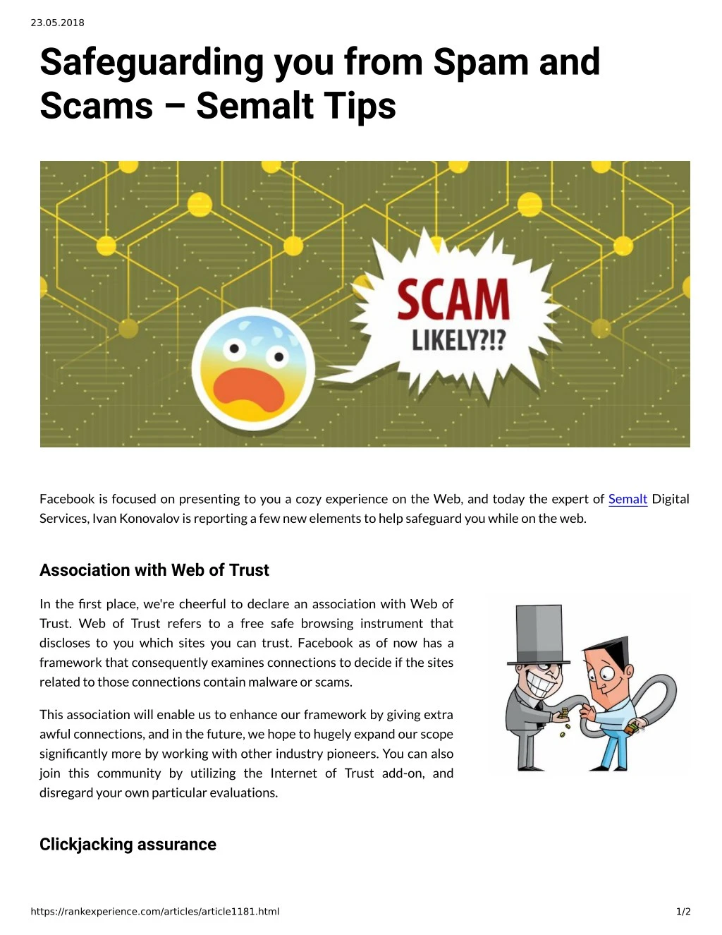 23 05 2018 safeguarding you from spam and scams