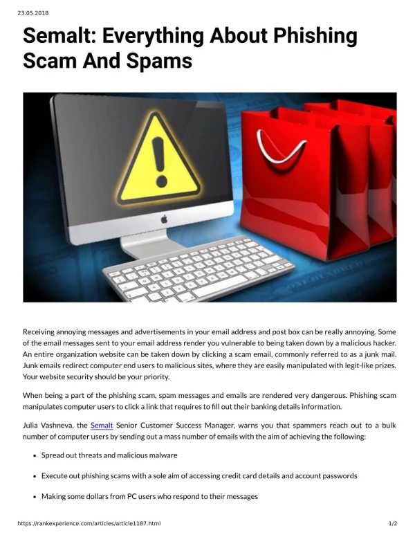 Semalt: Everything About Phishing Scam And Spams