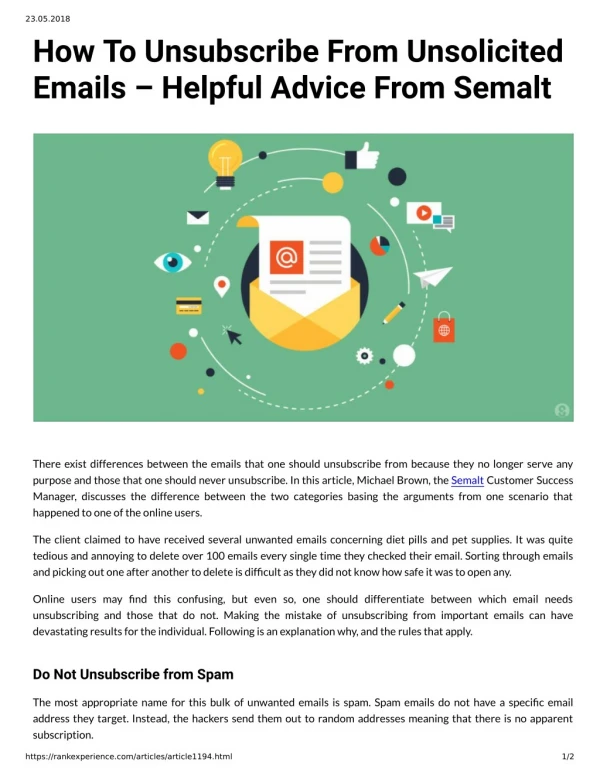 How To Unsubscribe From Unsolicited Emails â€“ Helpful Advice From Semalt