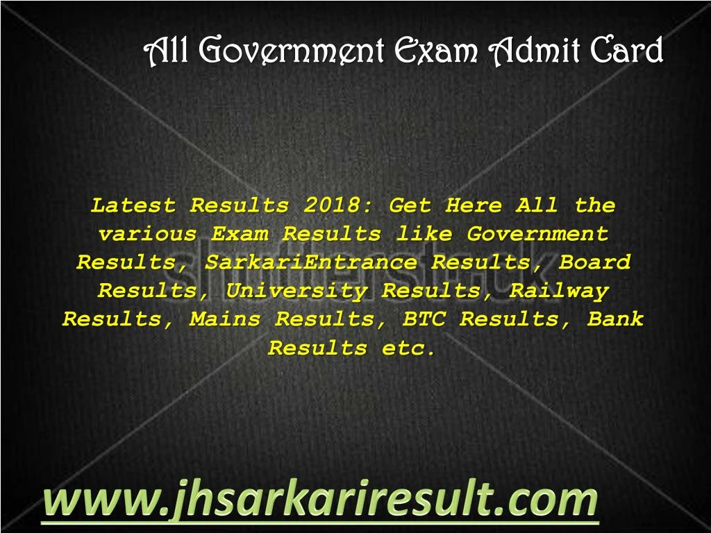 all government exam admit card