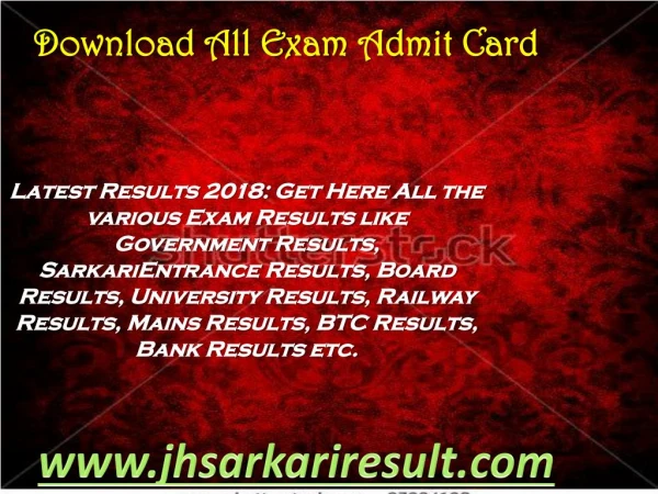 download all exam admit card
