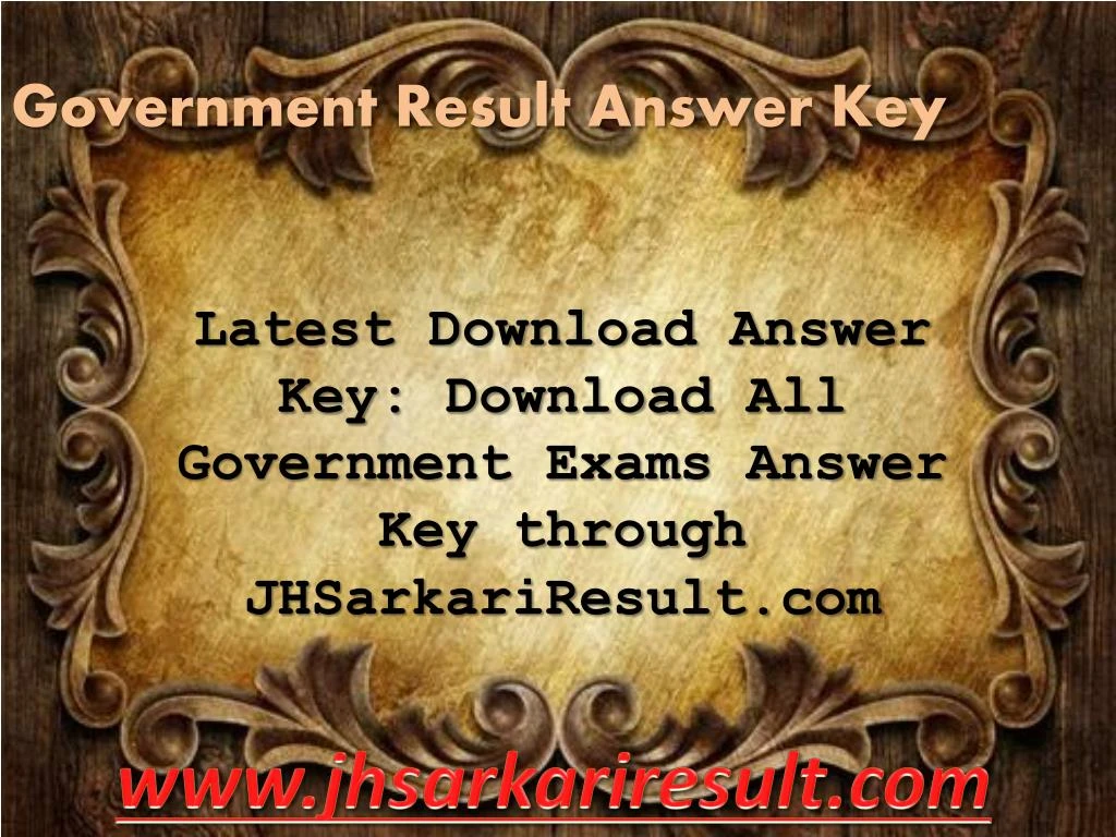 government result answer key