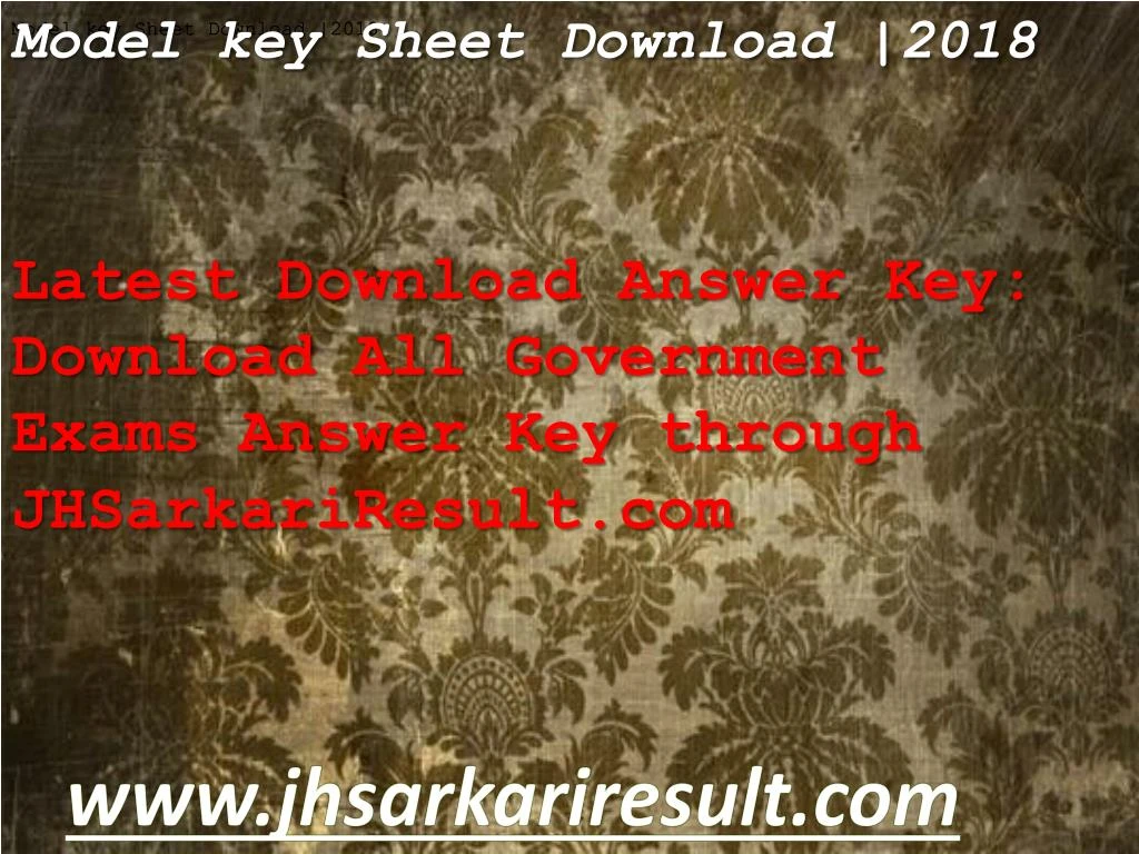 model key sheet download 2018