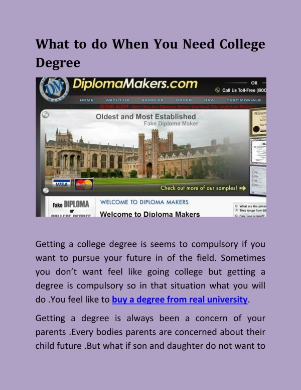 What to do When You Need College Degree