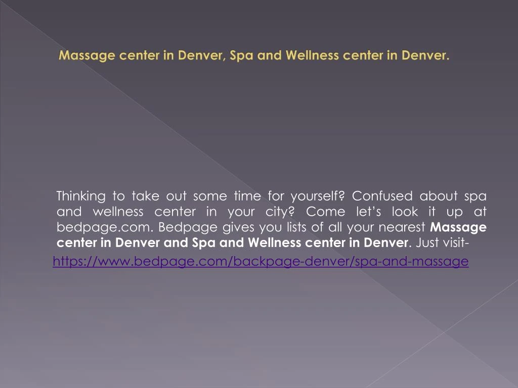 massage center in denver spa and wellness center in denver