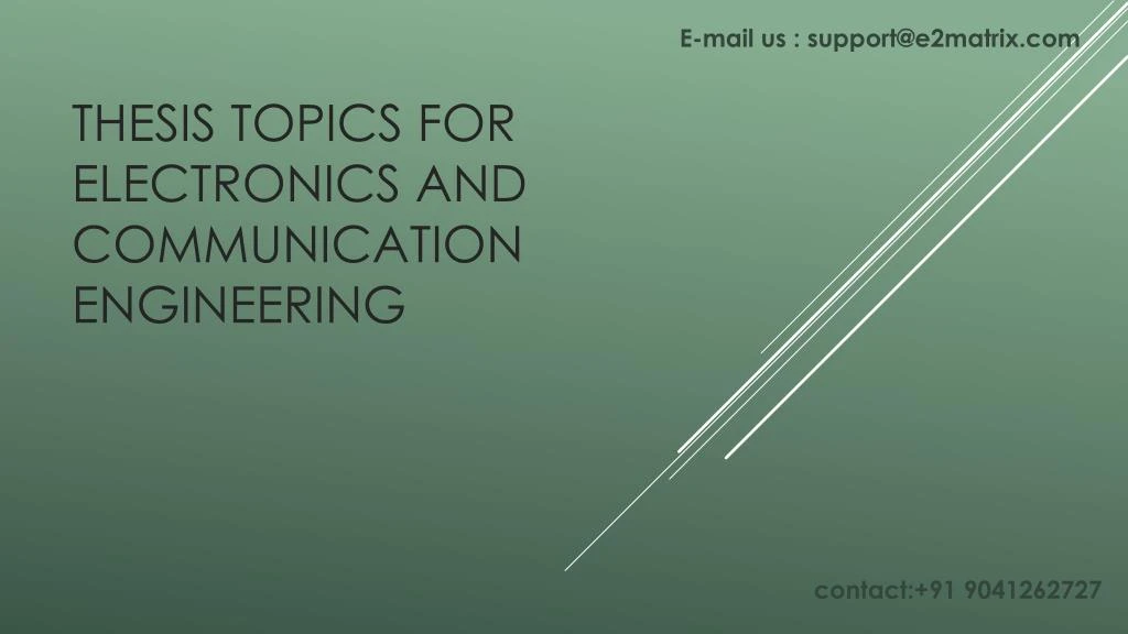 thesis topics for electronics and communication engineering