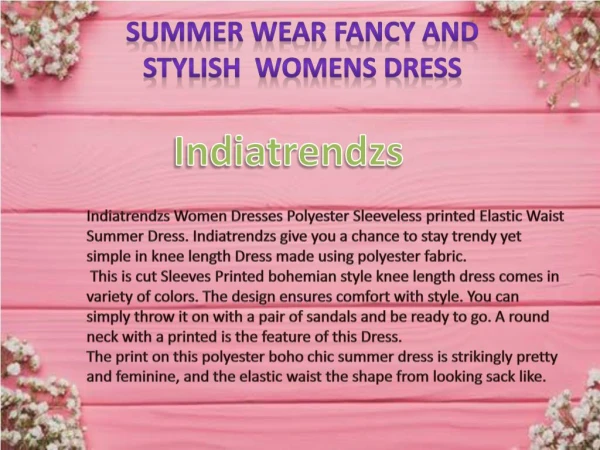 Summer Wear Fancy And Stylish Womens Dress