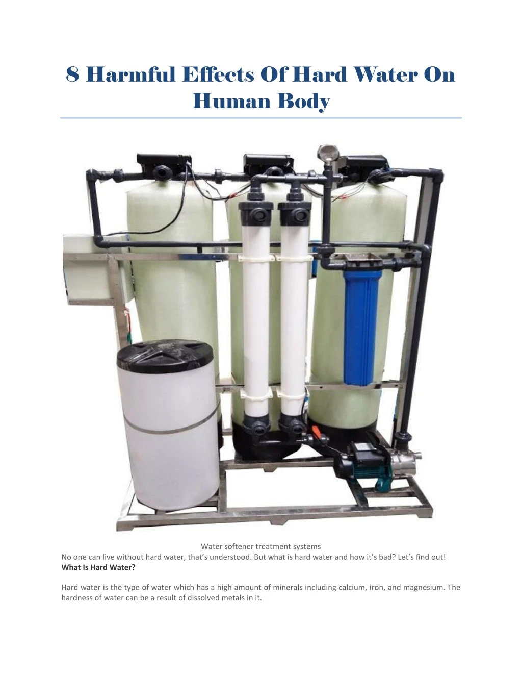 8 harmful effects of hard water on human body