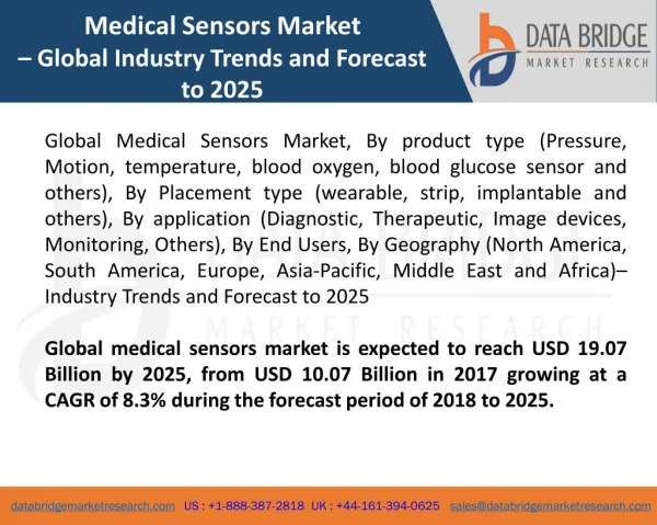 Global Medical Sensors Marketâ€“ Industry Trends and Forecast to 2025