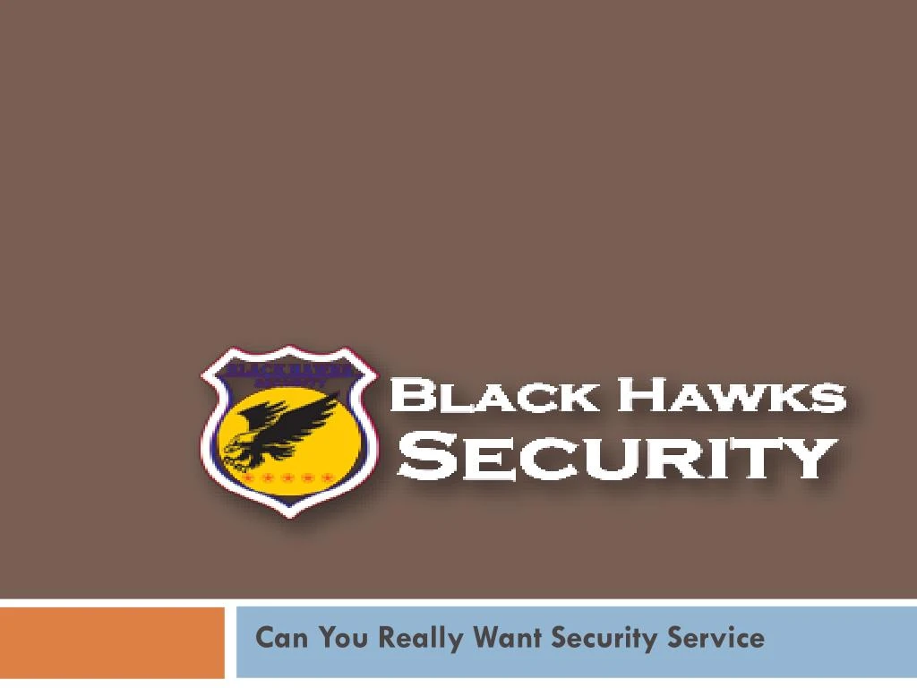 can you really want security service