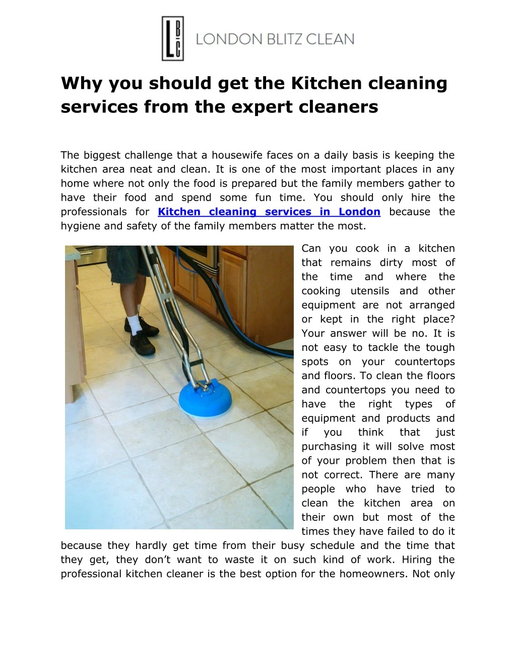 why you should get the kitchen cleaning services