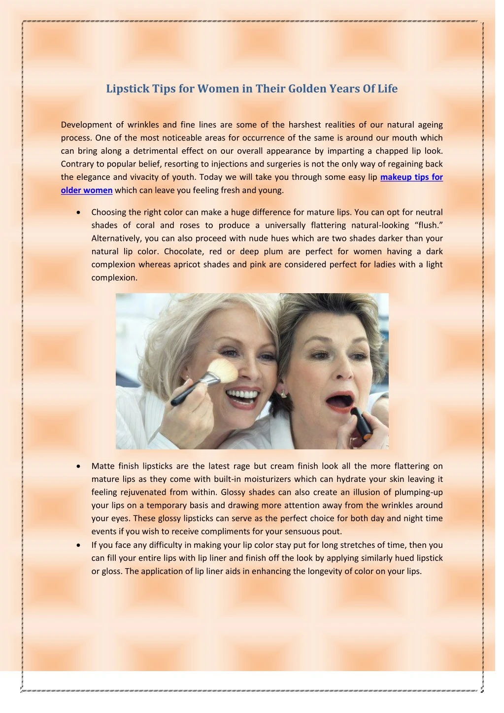 lipstick tips for women in their golden years