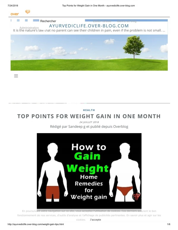 HEALTH TOP POINTS FOR WEIGHT GAIN IN ONE MONTH