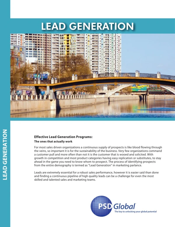 Lead Generation Economic Development - Join Hands with PSD Global