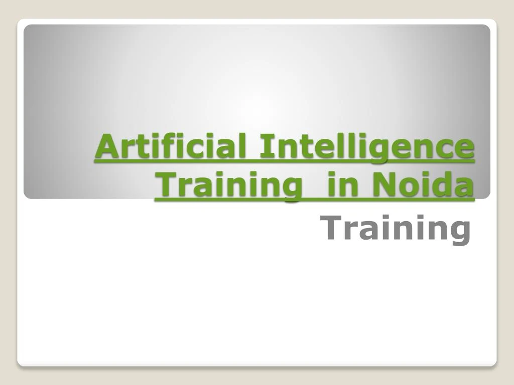 artificial intelligence training in noida