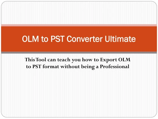 Export OLM to PST file