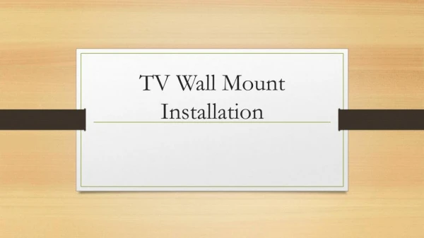 TV wall mount installation Ottawa