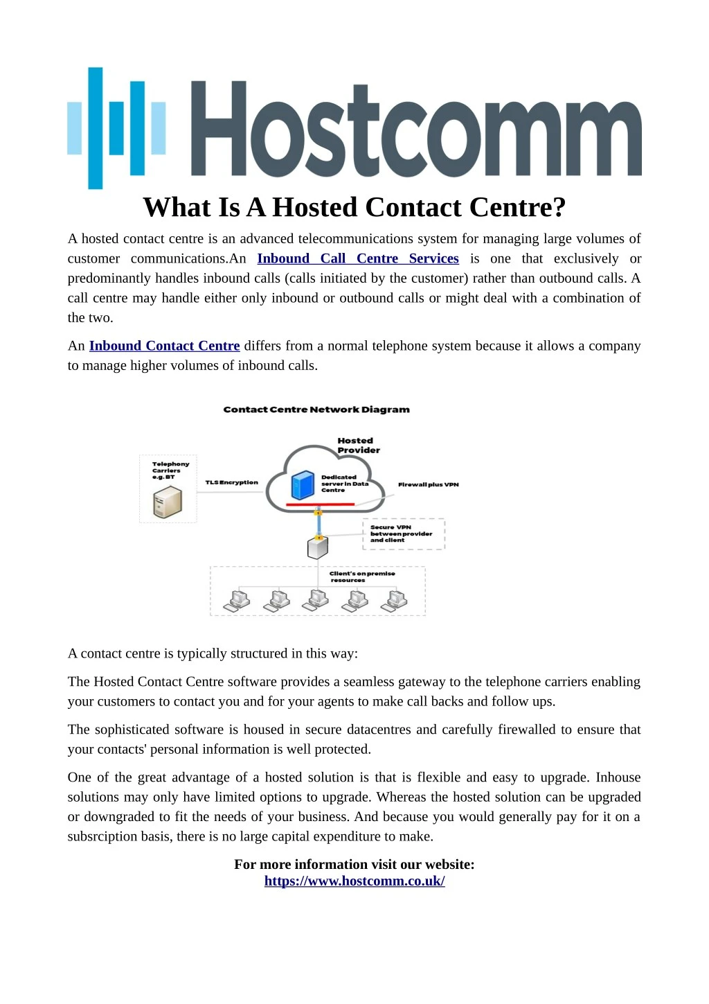what is a hosted contact centre
