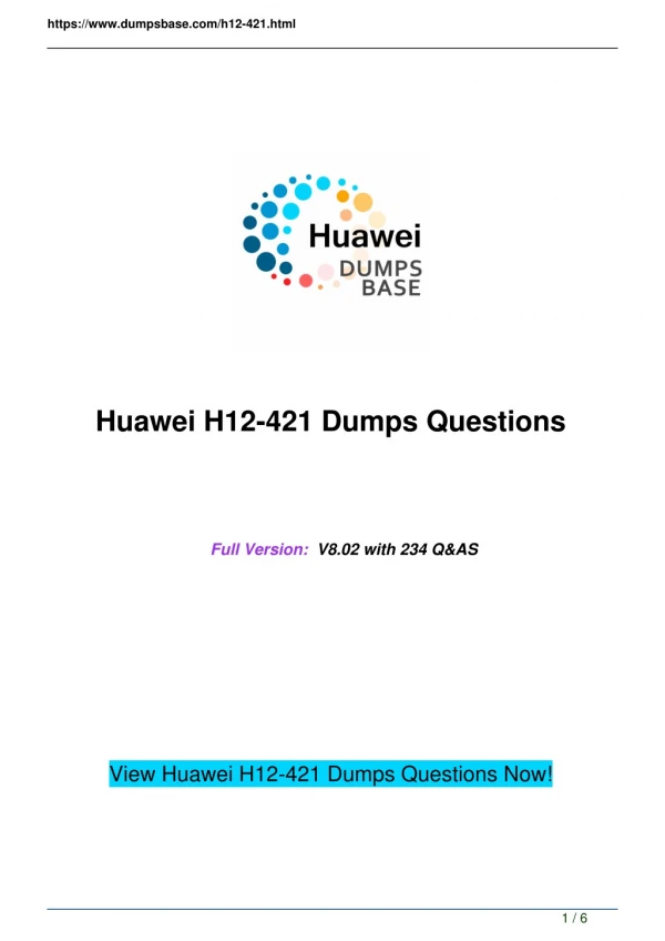 [35% OFF ] DumpsBase H12-421 HCNP-DCF-BFDO Practice Exam Questions