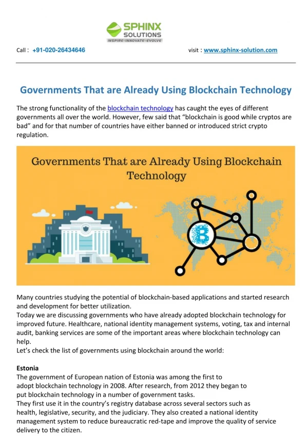 Governments That are Already Using Blockchain Technology