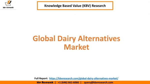 Global Dairy Alternatives Market Size and Market Share