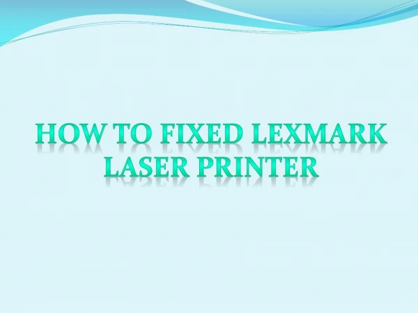 Learn how to reset Lexmark Laser Printer