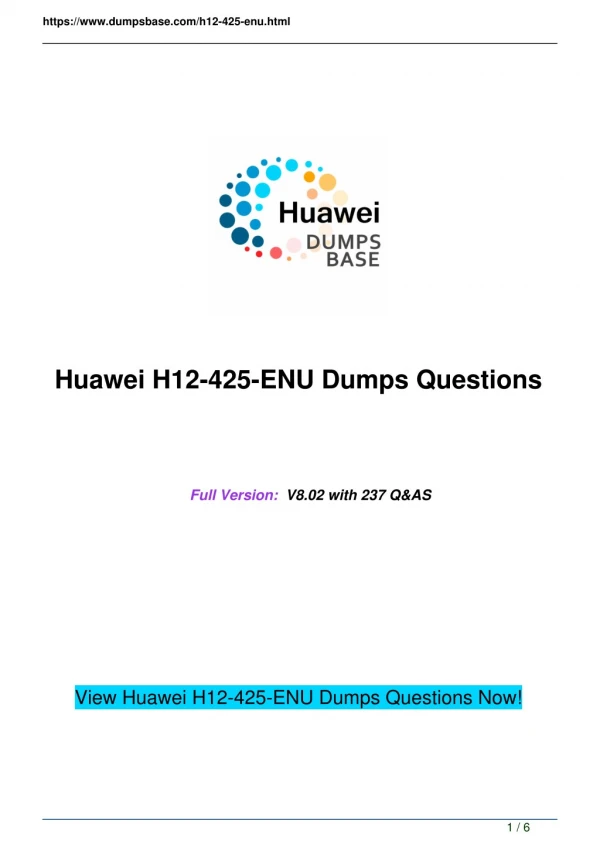 DumpsBase H12-425-ENU HCNP-DCF-BFDO Exam Questions Dumps