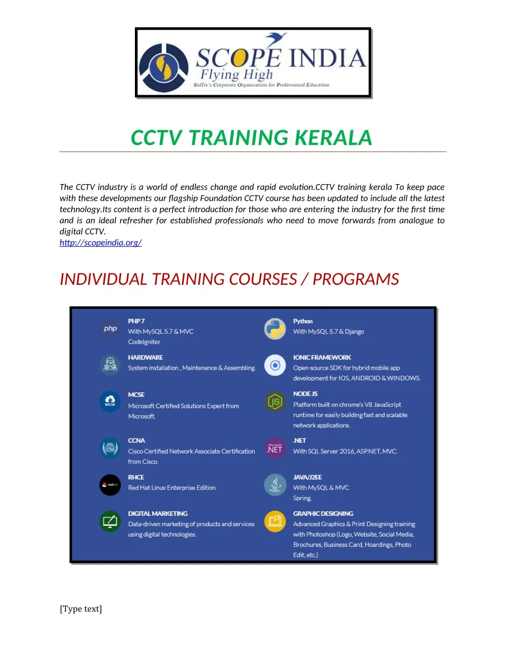 cctv training kerala