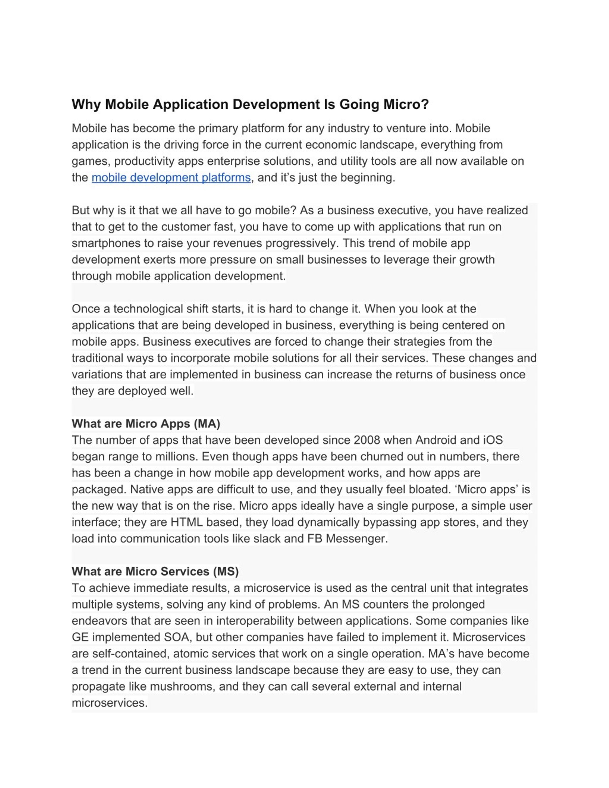 PPT - Why Mobile Application Development Is Going Micro? PowerPoint ...