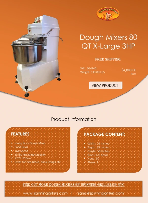 Heavy Electric Duty Dough Mixer | Free Shipping