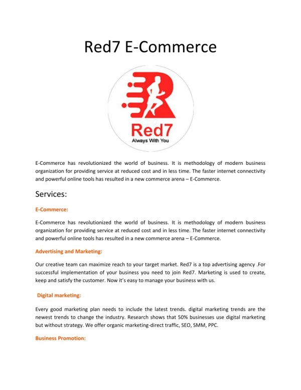 Business, web Development and Digital marketing Services – Red7