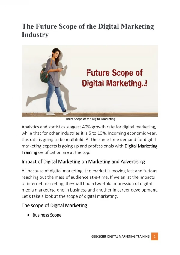 What is the future scope of the digital marketing industry?