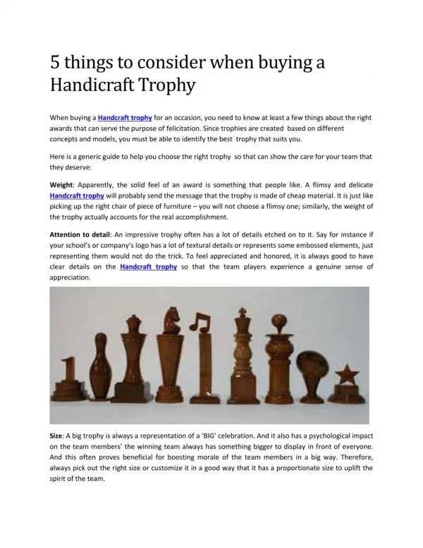 Best Handcrafted Trophies Manufacturers in India - Awards & Trophy