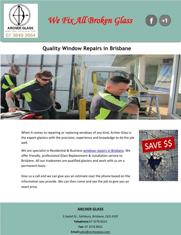 Quality Window Repairs in Brisbane