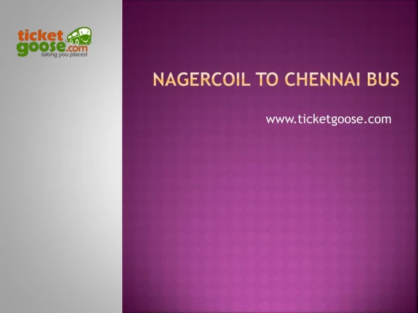 Naercoil to Chennai Bus