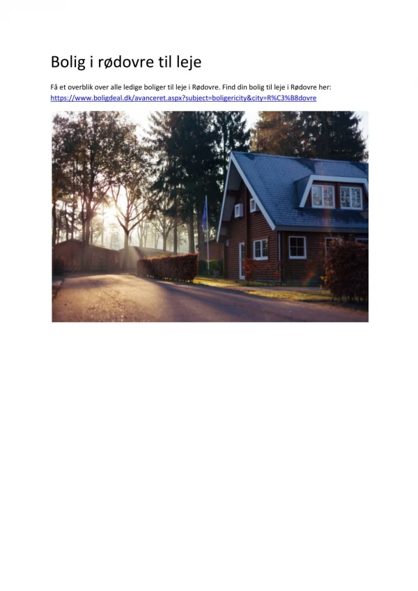 bolig i r dovre til leje