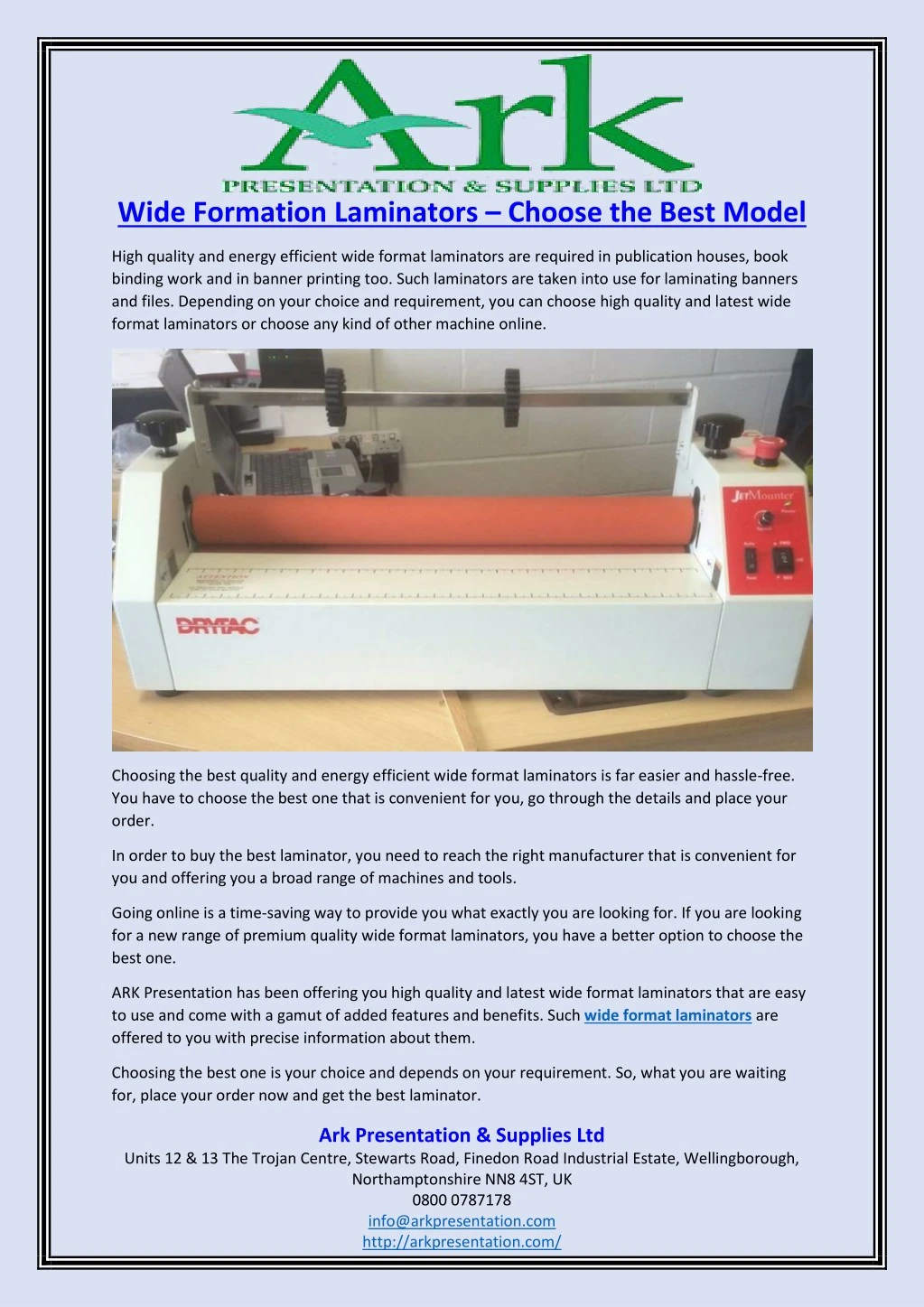wide formation laminators choose the best model