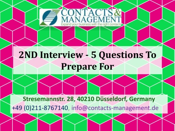 2ND Interview - 5 Questions To Prepare For