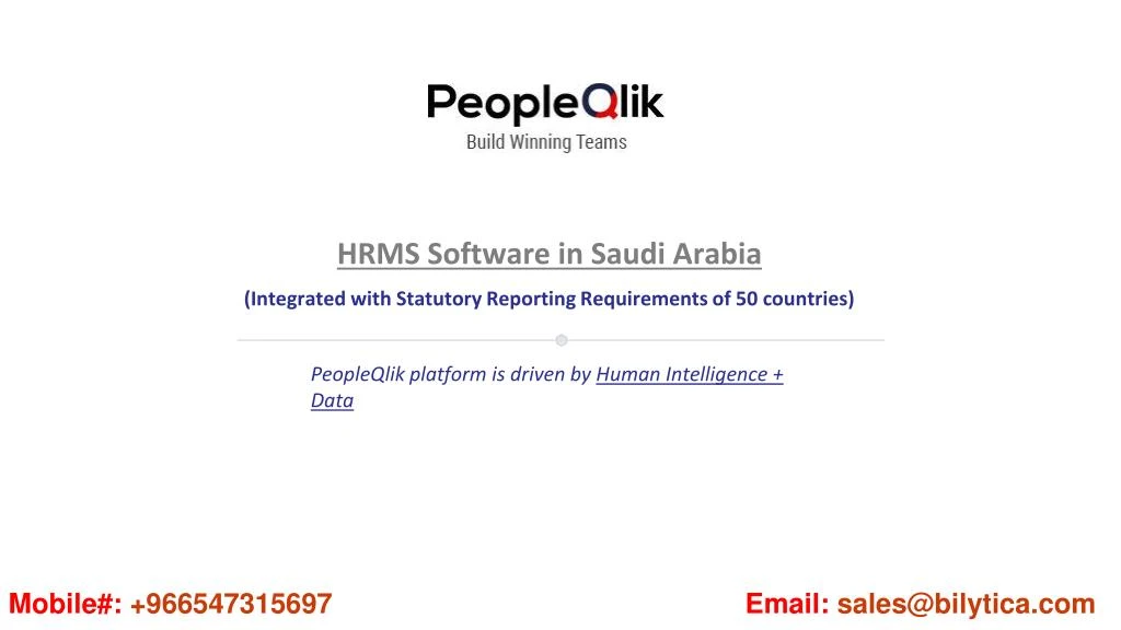 hrms software in saudi a rabia integrated with statutory reporting requirements of 50 countries