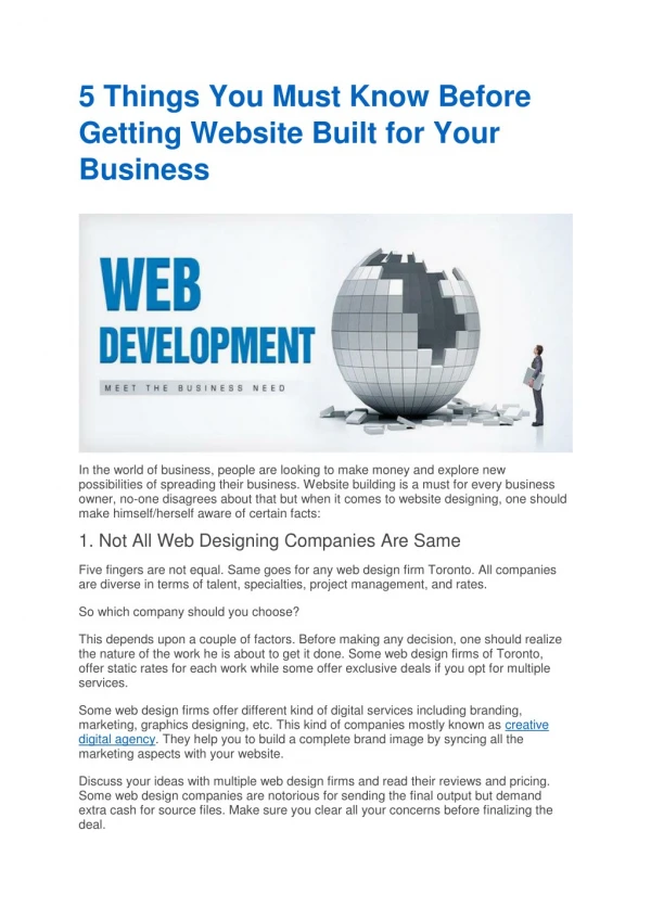5 Things You Must Know Before Getting Website Built for Your Business