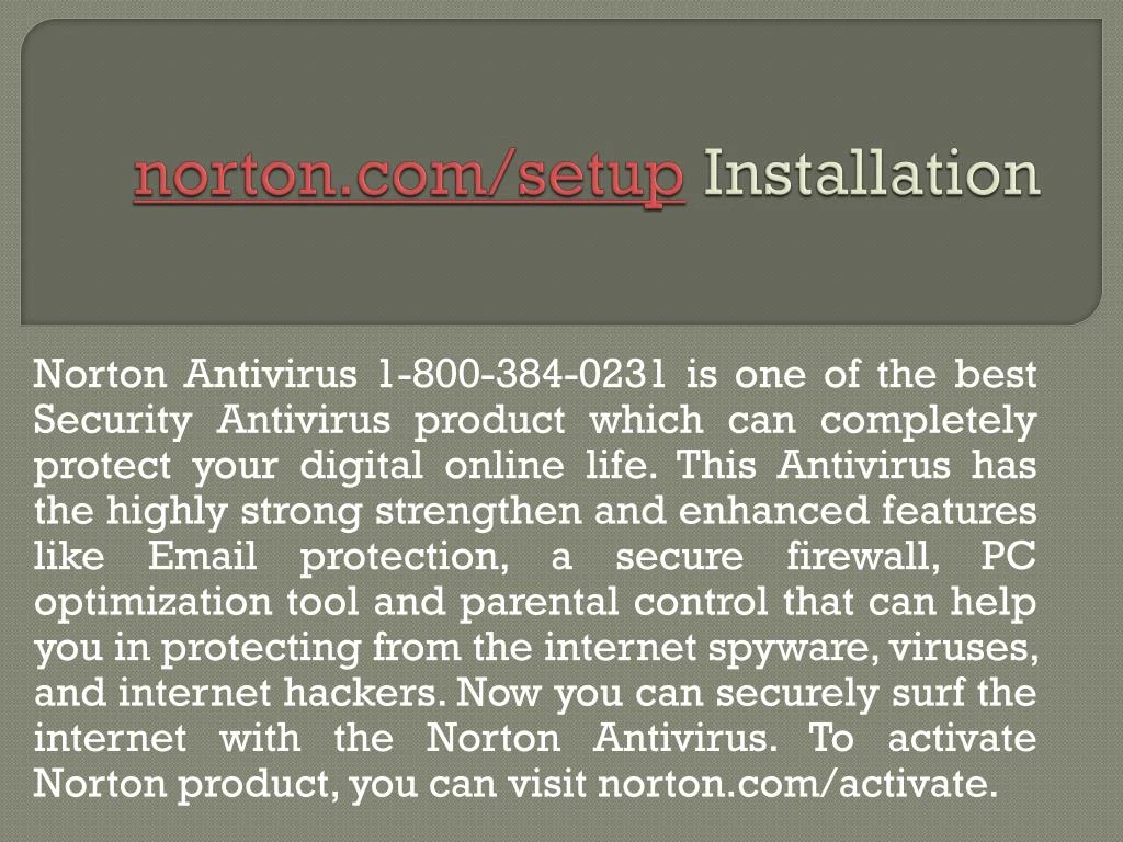 norton com setup installation