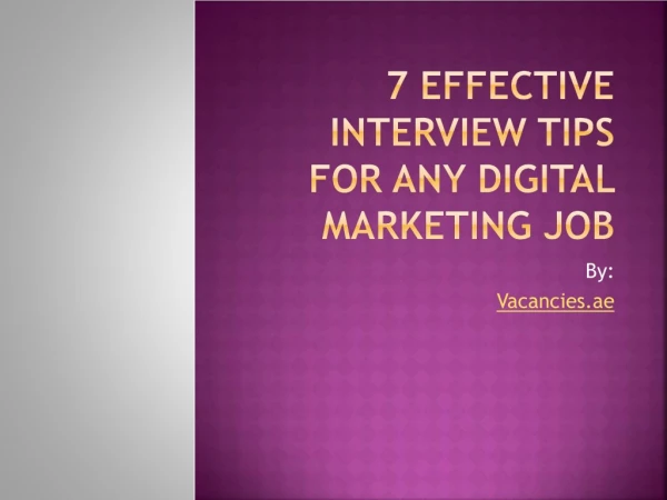 7 Effective Interview Tips for Any Digital Marketing Job