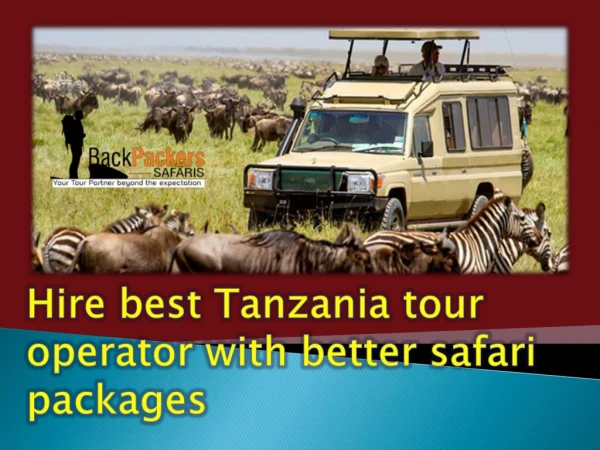 Hire best Tanzania tour operator with better safari packages