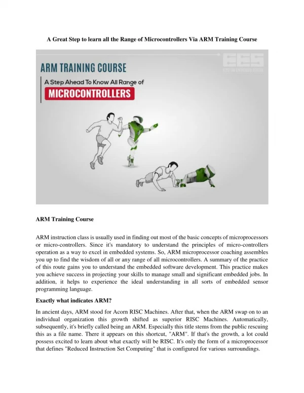 ARM Training Course