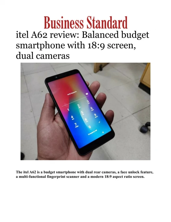 itel A62 review: Balanced budget smartphone with 18:9 screen, dual cameras