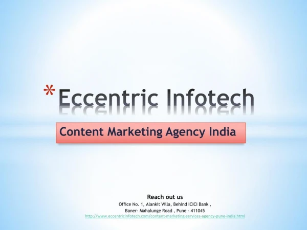 Content Marketing Company in Pune, India - Eccentric Infotech