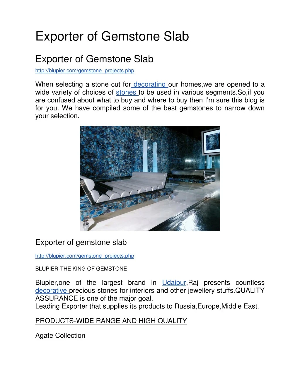 exporter of gemstone slab