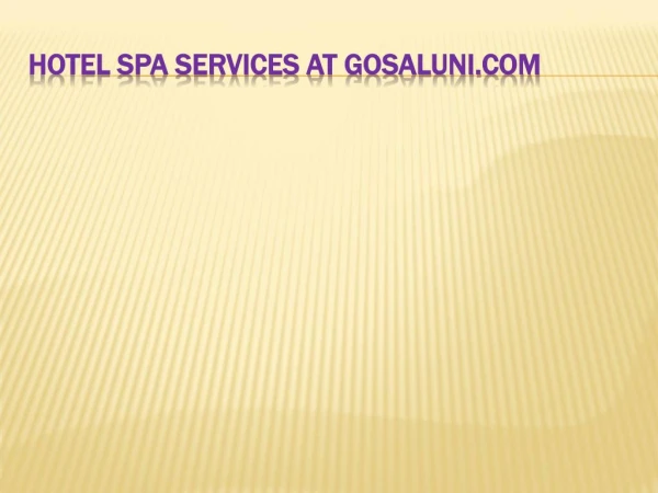 Female to male spa service hyderabad | Spa service in hyderabad | Gosaluni